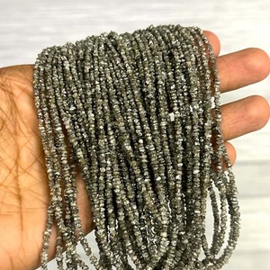 Perles de diamant brun naturel non taillées 2mm 3mm certifiées, perles de diamant brut pour la fabrication de bijoux, brins de 16 pouces en vrac - Product Image 1