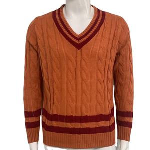 Suéter Personalizado OEM y ODM con Logotipo Personalizado, Cuello en V, para Hombre, Estilo Varsity, de Lana/Cachemira, Antipilling, Transpirable, para Invierno - Product Image 3