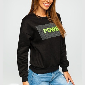 Sudadera con estampado personalizado para mujer, Jersey informal, ajustado, tops bonitos estampados, jersey de otoño para mujer, suministro al por mayor, sudadera - Product Image 2
