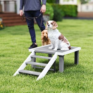 Tavola di Addestramento per Cani in Legno Personalizzabile con Scala per Uso Interno/Esterno Grigia - Product Image 2