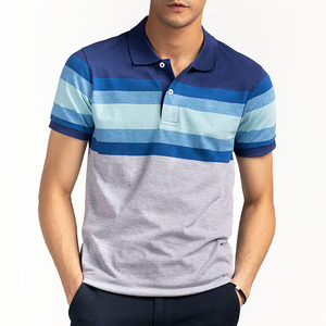 Customizable Short Sleeve Men's Stripes Design POLO T-Shirts Wholesale Golf Jerseys Shirt Turn Down Collar Tennis Shirts Male - Product Image 1