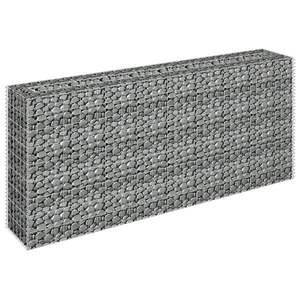 Grand lit de jardin surélevé en gabion en acier galvanisé argenté - Product Image 3