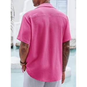 2025เสื้อเชิ้ตผู้ชายมีกระดุมผ้าฝ้าย100% ลำลองคิวบาแขนสั้นโยคะฮิปปี้ฤดูร้อนเสื้อชายหาดขนาด XL 6XL มี - Product Image 3