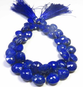 Perles de pierre précieuse naturelle Lapis Lazuli bleu facetté 9-12mm, forme cœur, perles de pierre précieuse Lapis Lazuli percées sur le côté, brin de 8 pouces pour bricolage - Product Image 6