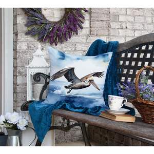 Pelican Diving Decorative <b>Throw</b> Pillow Machine Washable 18Hx18W <b>for</b> Indoor Outdoor <b>Couch</b> Bed or Patio Decor - Product Image 5