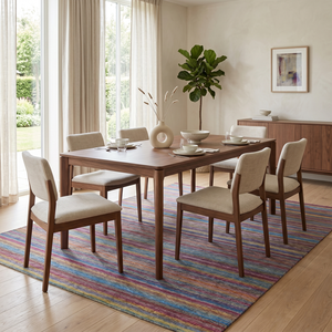 DECORDEC Multicolour Geometric Pattern Handmade Wool <b>Rug</b> Non-Slip Eco-Friendly <b>Thick</b> Pile Area Carpet for Living Room Bedroom - Product Image 3