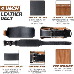 Ceinture de musculation en cuir véritable pour homme et femme, service OEM, soutien du dos, entraînement de musculation. - Product Image 5