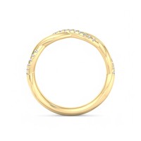 Bague de mariage en diamant de laboratoire, design torsadé infini, bande pavée, or 18 carats plaqué rhodium, certifiée IGI, empilable, motif corde