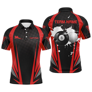 Maillots de billard/snooker pour hommes, personnalisés, imprimés numériquement, haute qualité, en Spandex/Coton, col en V, séchage rapide, respirants - Product Image 5