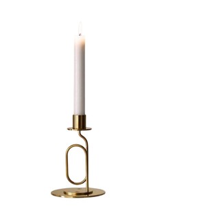 Support de bougie en laiton doré moderne, design élégant en forme de trombone, bougeoir vintage pour décoration intérieure – Vente en gros - Product Image 1