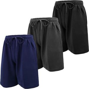 Shorts cargo noirs pour hommes, taille élastique, couleur unie, décontractés, longueur Bermuda, avec poches, tissu en coton respirant - Product Image 2