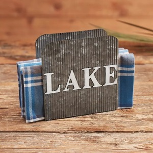 Porta Servilletas Rústico de Metal Galvanizado con Diseño de Lago - Product Image 4