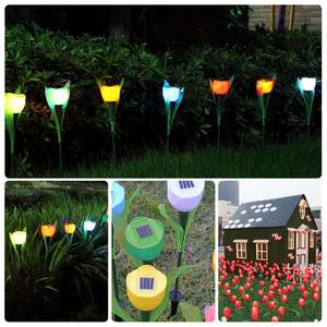 Piquet de jardin solaire veilleuses étanche paysage éclairage pour toujours tulipe fleurs lampe pour noël cour pelouse patio passerelle - Product Image 4