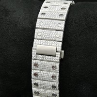 Montre de luxe à quartz, boîtier carré antique style dessin animé, en acier inoxydable, avec diamants Moissanite, analogique, 38 mm, verre saphir, chronographe
