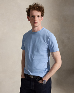 Custom <b>Light</b> Blue Cotton T Shirt for Men & Women Premium Soft Crew <b>Neck</b> Short Sleeve Blank Tee OEM ODM Wholesale Apparel - Product Image 4