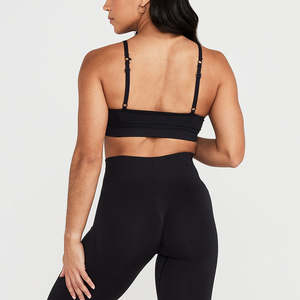 Nouveau soutien-gorge de sport Nesta Sports noir rembourré, sans coutures, à boucles réglables pour femme - Product Image 4