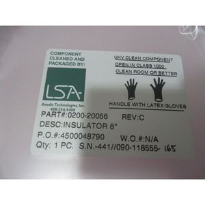 Aislador AMAT 0200-20056 de 8" JMP PC11 Interno A - Equipo y Piezas de Semiconductores de Confianza de Tradicción Global - Product Image 4