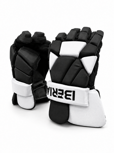 IBERIA Premium Wholesale Black White Lacrosse Gloves for Men | Padded Protective Lacrosse Gloves | Custom Team Gloves - Product Image 1