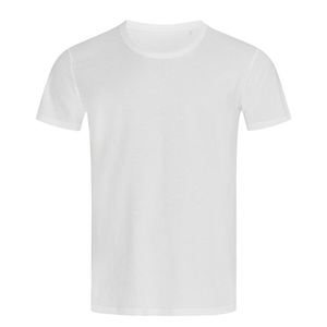 T-shirt blanc à col rond et manches courtes pour homme, coupe oversize, style streetwear, imprimé sérigraphié, 100 % coton jersey tricoté, couleur unie - Product Image 1