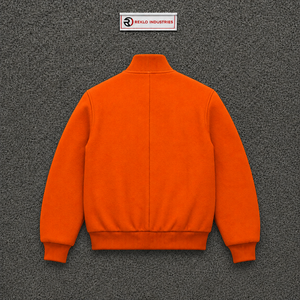 Chaqueta Varsity Satinada Naranja Brillante Premium, Chaqueta Bomber de Béisbol Personalizada, Lisa, para Hombre, Mujer, Unisex, Moda Urbana, Ropa Exterior - Product Image 6