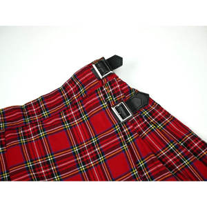 Minifalda roja a cuadros estilo kilt Royal Stewart, pantalones cortos punk para mujer con hebilla de cuero, conjunto de falda. - Product Image 3
