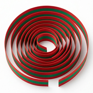 ริบบิ้นโกรเกรนลายทางสีแดงเขียวขายส่ง สำหรับทำโบว์ติดผม ห่อของขวัญ งานฝีมือ DIY เย็บปักถักร้อย ตกแต่ง ประดับตกแต่ง - Product Image 3