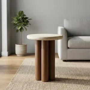 Minimalist Nesting <b>Coffee</b> <b>Table</b> with Wooden <b>Legs</b> Handmade Modern Living Room Furniture - Product Image 6