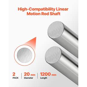 2 pièces de tiges de mouvement linéaire en acier au carbone antirouille SFC20, 20 mm x 1200 mm, haute précision, haute dureté, pour la découpe et le perçage - Product Image 2