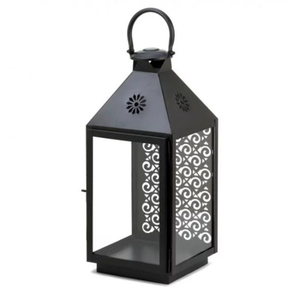 Yellow Iron <b>Lantern</b> With Star Cutouts Portable Candle Holder For Home Decoration Handmade Candle <b>Lanterns</b> On Sale - Product Image 3