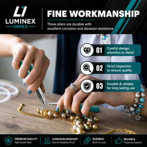 LUMINEX IMPEX LUB=113 <b>Long</b> <b>Nose</b> Stainless Steel Lightweight Smooth Work Jewelry Making Polishing Pliers for Bracelet Making DIY - Product Image 6