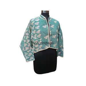 Veste réversible vintage indienne matelassée 100% coton Kantha faite à la main, printemps/automne/hiver, écologique, confortable et respirante - Product Image 3