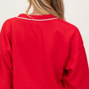 Sudadera de Forro Polar con Cuello en V para Mujer, Sudadera Cortavientos Ecológica para Mujer, Sudadera de Alta Calidad para Mujer, Gran Venta - Product Image 2