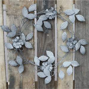 Guirnalda Floral Metálica Dorada para Colgar en la Pared, Decoración de Latón Antiguo, Guirnalda de Flores para Primavera/Verano, Arte Mural para Entrada del Hogar - Product Image 5