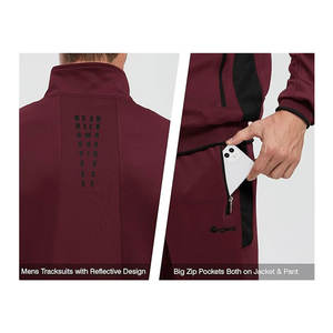 Survêtements pour hommes, ensembles de survêtements 2 pièces décontractés et sportifs, ensembles de jogging et d'échauffement avec sweat à capuche zippé et pantalon - Product Image 5