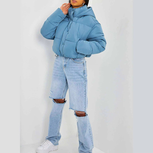 Blouson court matelassé pour femme, vente en gros, respirant, brodé, fournisseur de blousons d'hiver, OEM ODM, blouson court matelassé personnalisé pour femme - Product Image 3