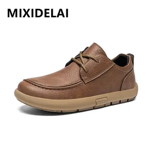 Zapatos Casuales de Cuero Genuino para Hombre, Zapatos para Caminar con Suela Suave, Marca de Lujo, Zapatos Ligeros Tipo Mocasines para Hombre de Edad Media y Mayor - Product Image 5
