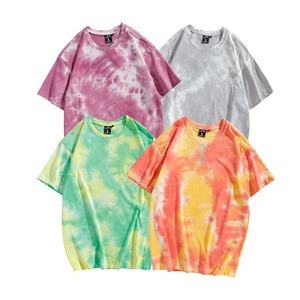 T-shirt à manches courtes pour homme, col rond, tie-dye, surdimensionné, 100% coton jersey, haut tricoté décontracté - Product Image 4