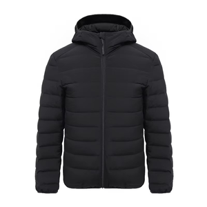 Chaqueta de Invierno para Hombre, con Capucha, Negra, de Alta Calidad, Resistente al Viento, Transpirable, Ecológica, con Cierre de Cremallera, para Clima Frío - Product Image 2