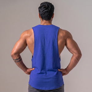 Men's Red Cotton Tank Top O-Neck Casual Printed Letter Front Style 100% cotton soft breathable Lightweight Deep armholes <b>Singlet</b> - Product Image 3