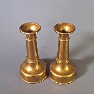 Round Shape Gold Finish <b>Brass</b> Candle Holder Candle Holders for Wedding and Home Decor <b>Brass</b> <b>Candlestick</b> Holder Set of 2 - Product Image 3