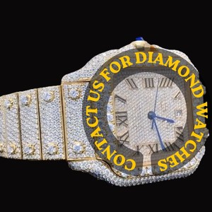 Reloj de Diamantes Personalizado de Alta Gama, Estilo Hip Hop, con Números Romanos, Esfera Cuadrada, Completamente Cubierto con Moissanita Redonda, Colección Moderna - Product Image 5