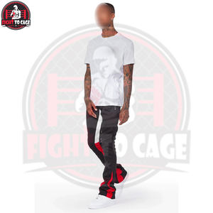 Pantalones de chándal acampanados para hombre con logo personalizado, diseño de salpicaduras de pintura, estilo urbano, joggers de felpa gruesa en blanco para branding - Product Image 4