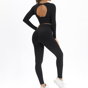 Ensemble de yoga sans couture personnalisé pour femmes, leggings de sport et soutien-gorge de sport, haute respirabilité, ensembles de sport pour femmes avec option de logo - Product Image 6