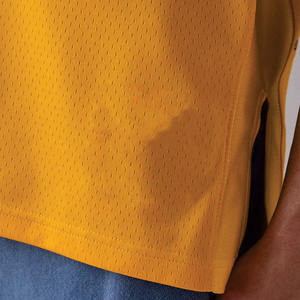 Maillot de football américain surdimensionné en mesh pour homme, manches courtes, col en V, numéro personnalisé, streetwear, tenue d'équipe, haut de sport - Product Image 5