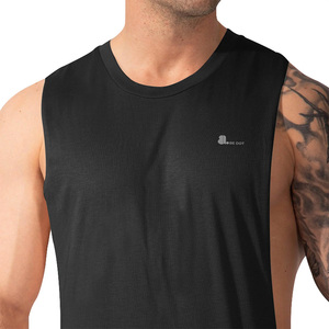 Men Cut Out Tank <b>Top</b> Sleeveless Fashion Muscle Design Cartoon Pattern Tie Dye Embroidery Knitted Cotton Bamboo Fiber High Street - Product Image 4