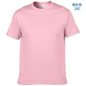 Camiseta de Manga Corta para Hombre, Cuello Redondo, Color Rosa, Corte Regular, Estilo Casual, Tejido de Punto, 100% Algodón - Product Image 1