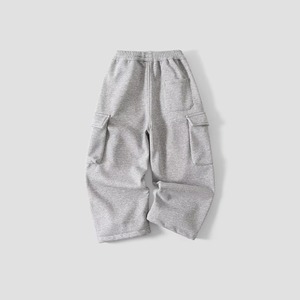 Pantalon cargo pour garçons, en mélange de coton doux, multi-poches, coupe droite, vêtements décontractés - Product Image 2
