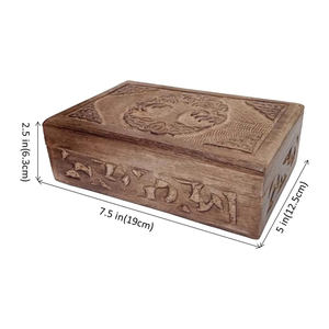 Cheap Handmade Wooden <b>Storage</b> <b>Chest</b> for Jewelry, Coins, Trinkets and Small Accessories with Vintage Rustic Design for Home - Product Image 3
