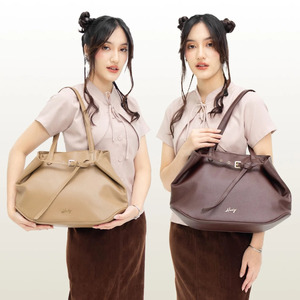 Bolso de Hombro de Moda para Mujer Hody, de Cuero Sintético Premium, Impermeable, de 18 Pulgadas, Diseño Minimalista, Dos Asas, Cierre de Cremallera, Satinado - Product Image 2