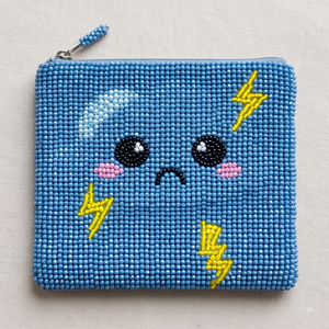 Monedero de cuentas de semillas hecho a mano, artístico, pequeño, colorido y de moda - Product Image 2